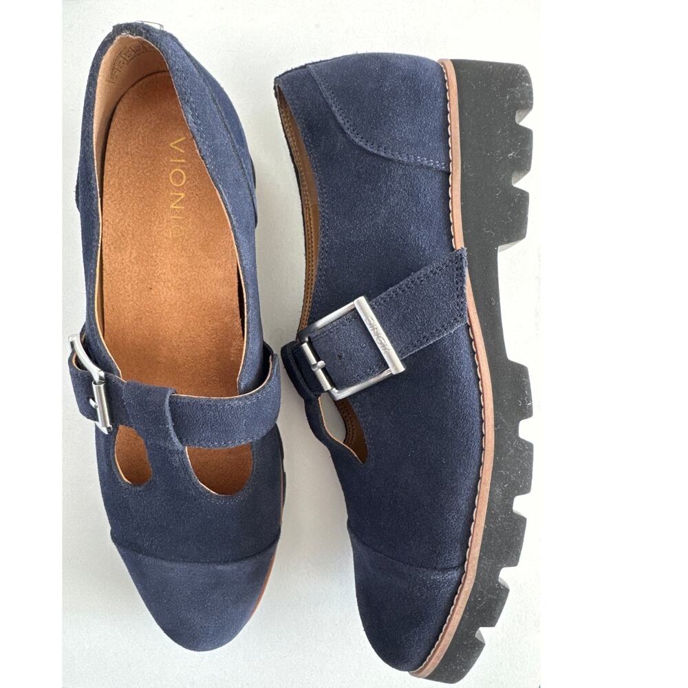 Vionic Cameron Navy Suede Mary Jane Loafers 2024 Size 9 - Picture 14 of 16